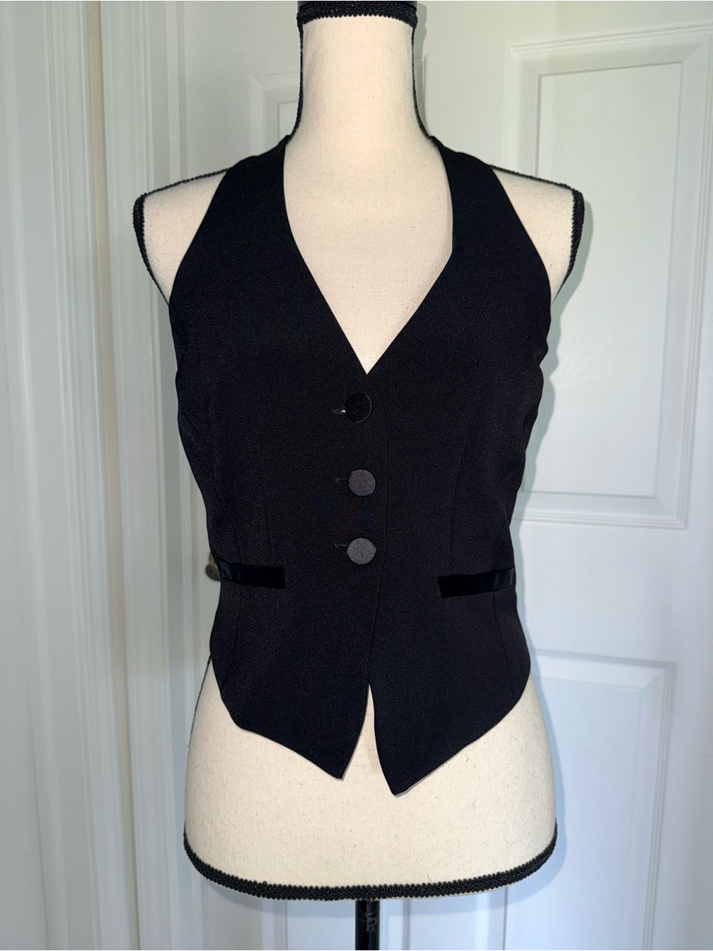 Rita Ora x Primark Black Halterneck Vest Tuxedo Waistcoat NWT XS